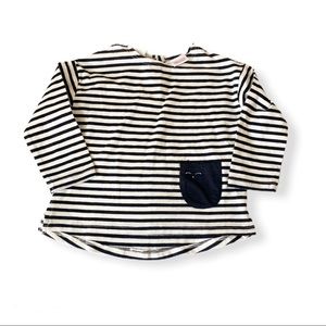 Zara baby navy stripe pocket long sleeve top